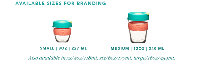 Available Sizes for Branding: Small|8oz|227ml and Medium|12Oz|340ml