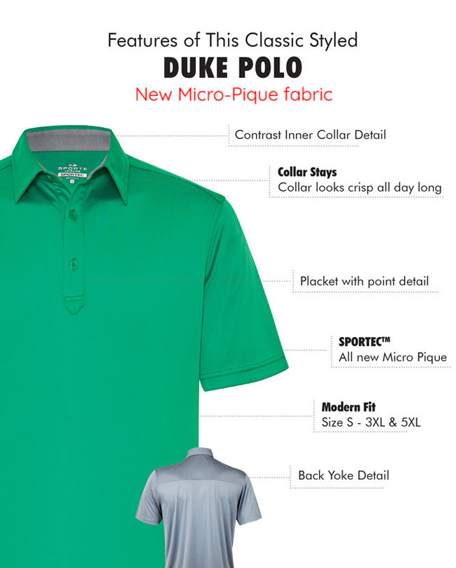 Features of this classic styled Duke Polo
